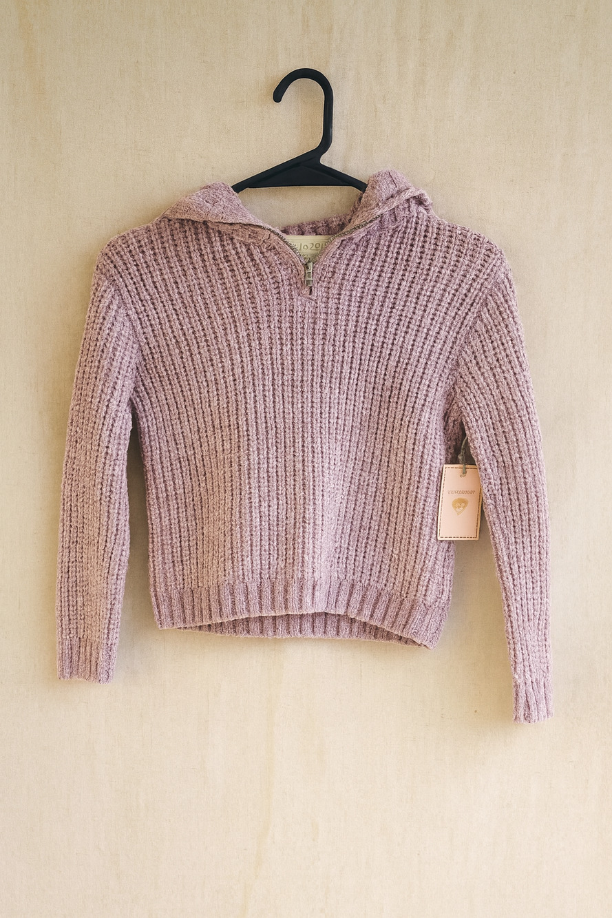Btween Kids 5 Lilac Chenille Hoodie Sweater Metallic Knit NWT Holiday Cozy